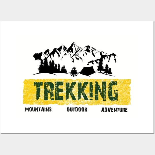 Trekking mountains outdoor adventure Wall Art by The Bombay Brands Pvt Ltd